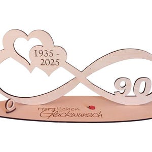 Signo de infinito 90 cumpleaños, sorpresa, DXF, SVG, Lightburn, láser, corte láser, digital