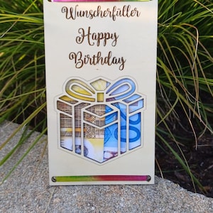 Wish Fulfiller, Happy Birthday, SVG, DXF, Laser, Lasercut, Cash Gift, Birthday,