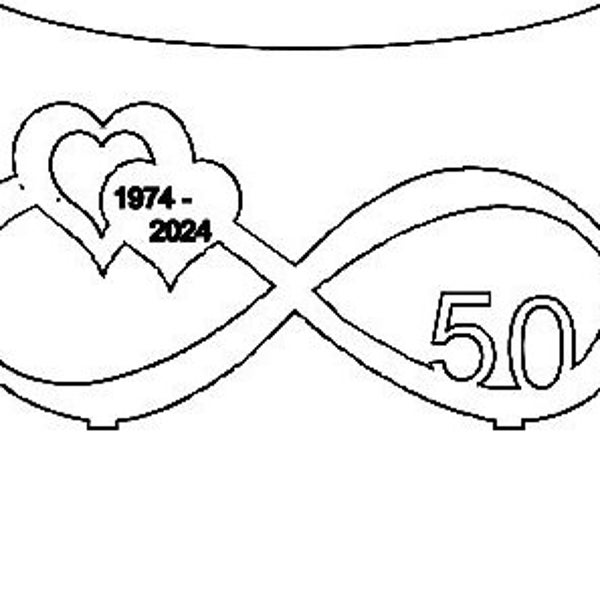 Golden Wedding, 4mm, Gift, Sign, SVG, DXF