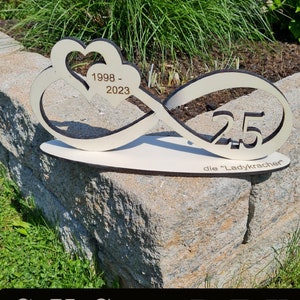 Unendlichkeitszeichen zur Silberhochzeit,2000-2025 Hochzeit Datei als  SVG, DFX und Lightburn  Lasercut, Geschenk, Geldgeschenk, , 25,