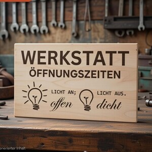 Werkstatt, Schild, Geschenk, SVG, DXF, Sperrholz, Laser, Lasercut