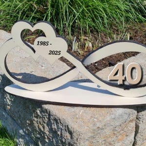 40 years 1985 - 2025 for the ruby wedding. available as SVG, DXF and Lightburn for 4 mm plywood wedding