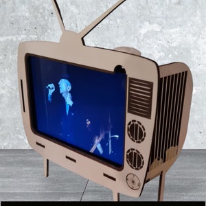 Echo Show 8, Retro TV, 4 mm, Lasercut, Laser, Plywood, Gift, SVG, DXF