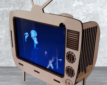 Echo Show 8, Retro TV, 4 mm, Laser cut, Laser, Plywood, Gift, SVG, DXF
