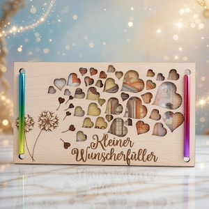 Wish fulfiller, birthday, dandelion, hearts, money gift, SVG, DXF, laser, laser cut