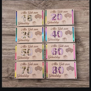 Wunscherfüller zum Geburtstag mit den Zahlen 18,20,30,40,50,60,70,80