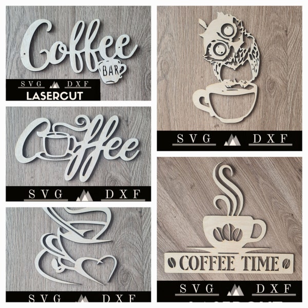 Coffee Bar Set, SVG, DXF, Digital, Lasercut,
