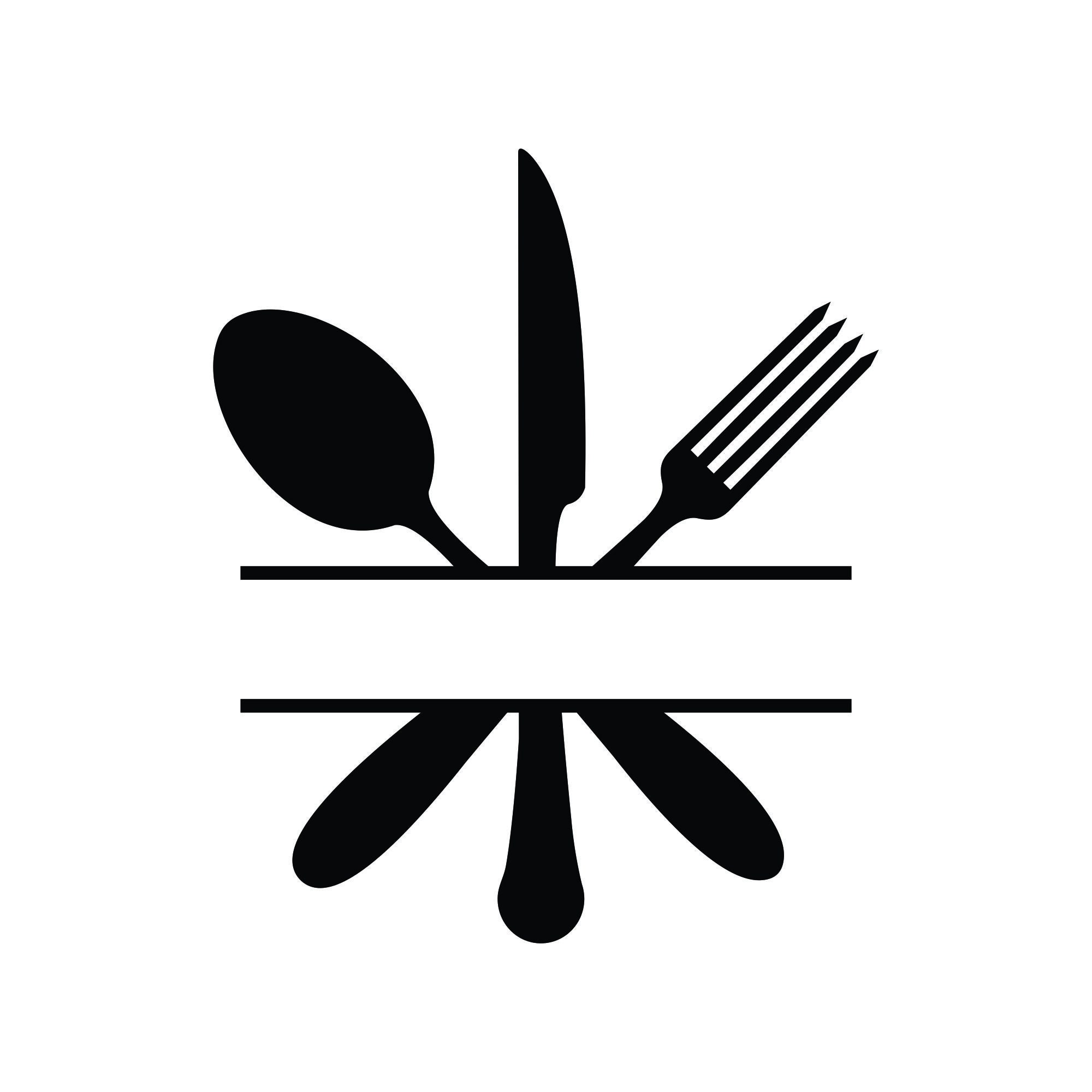 Spoon Fork Knife Split Monogram SVG, Instant Download Etsy Canada