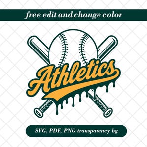 Athletics SVG - PNG, Digital download, Cut File, Cricut, Baseball Gifts, Best for Printing, T-shirt