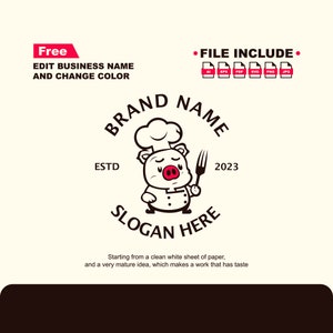 Pig Chef  Logo Template - Pig Chef - Restaurant Logo - Logo Branding