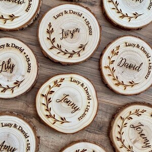 Segnaposto con Nomi in legno