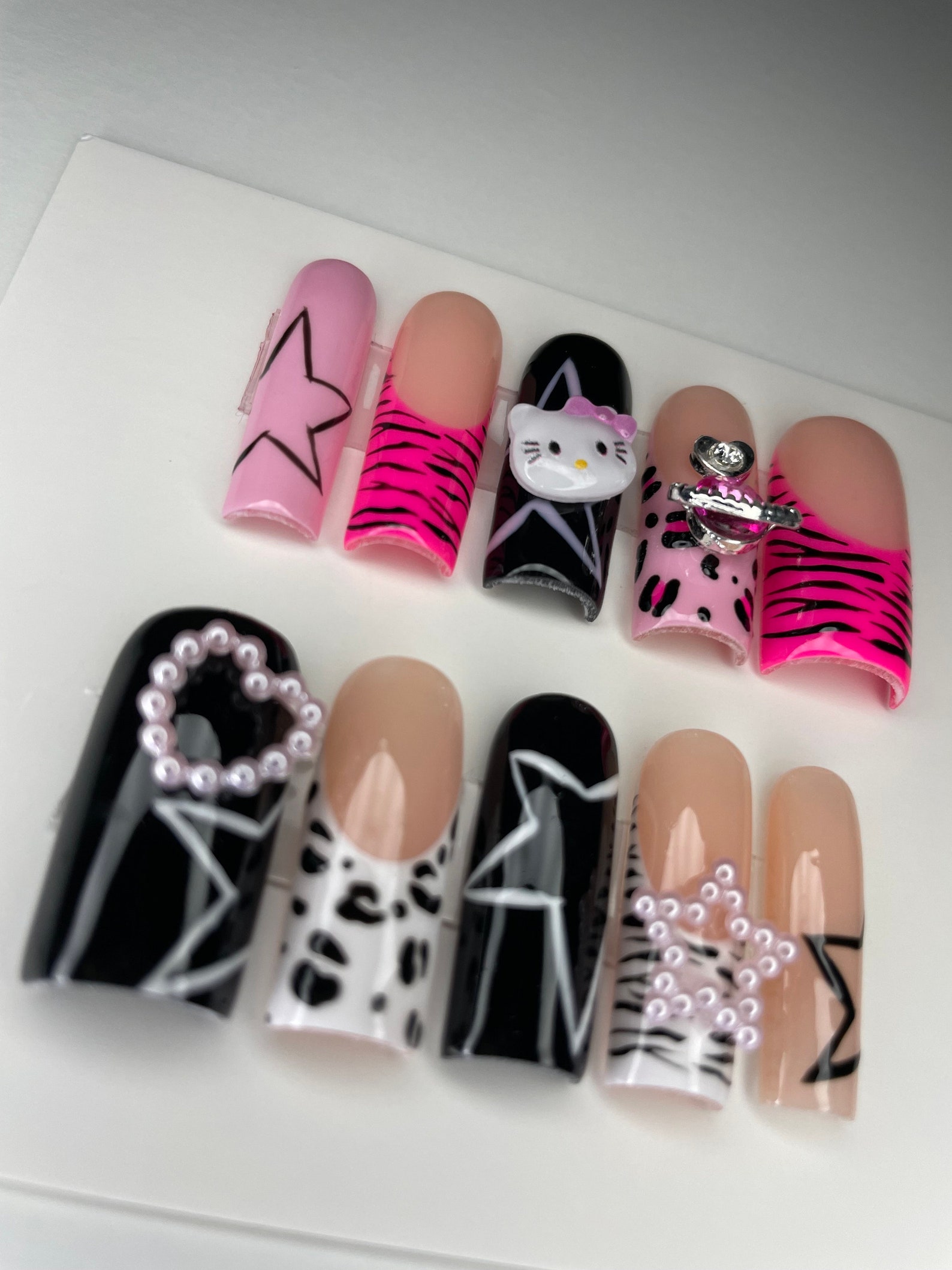 Y2K Hello Kitty Press on Nails Short Press on Nails Medium Etsy