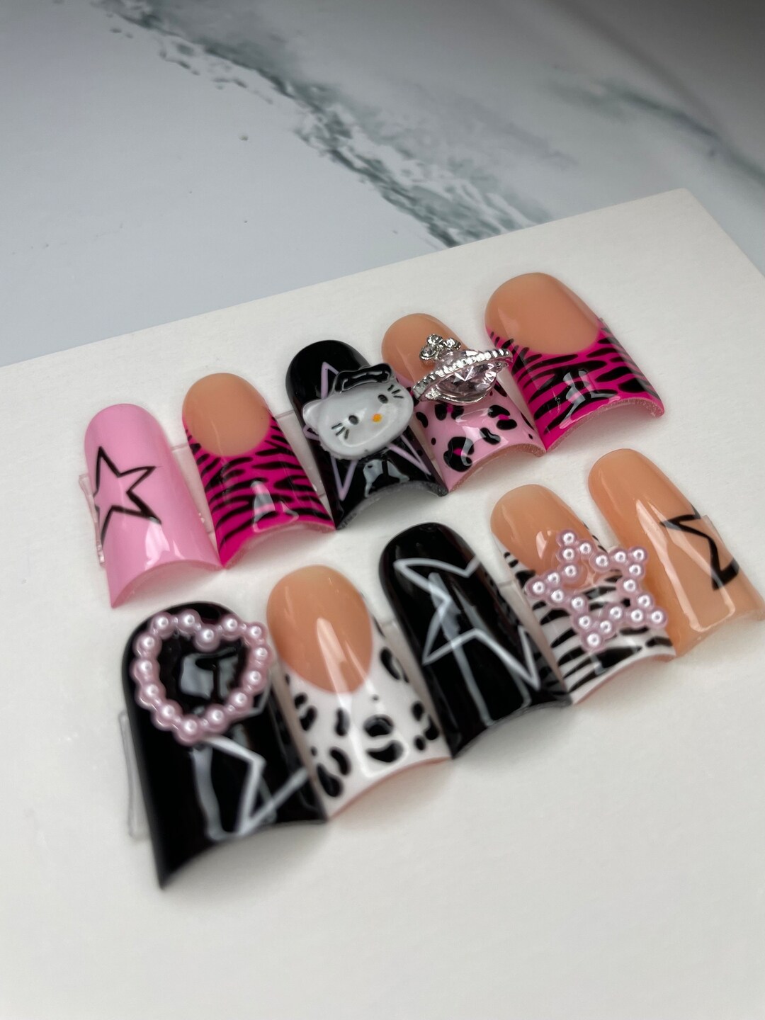 Y2K Hello Kitty Press on Nails Short Press on Nails Medium Press on