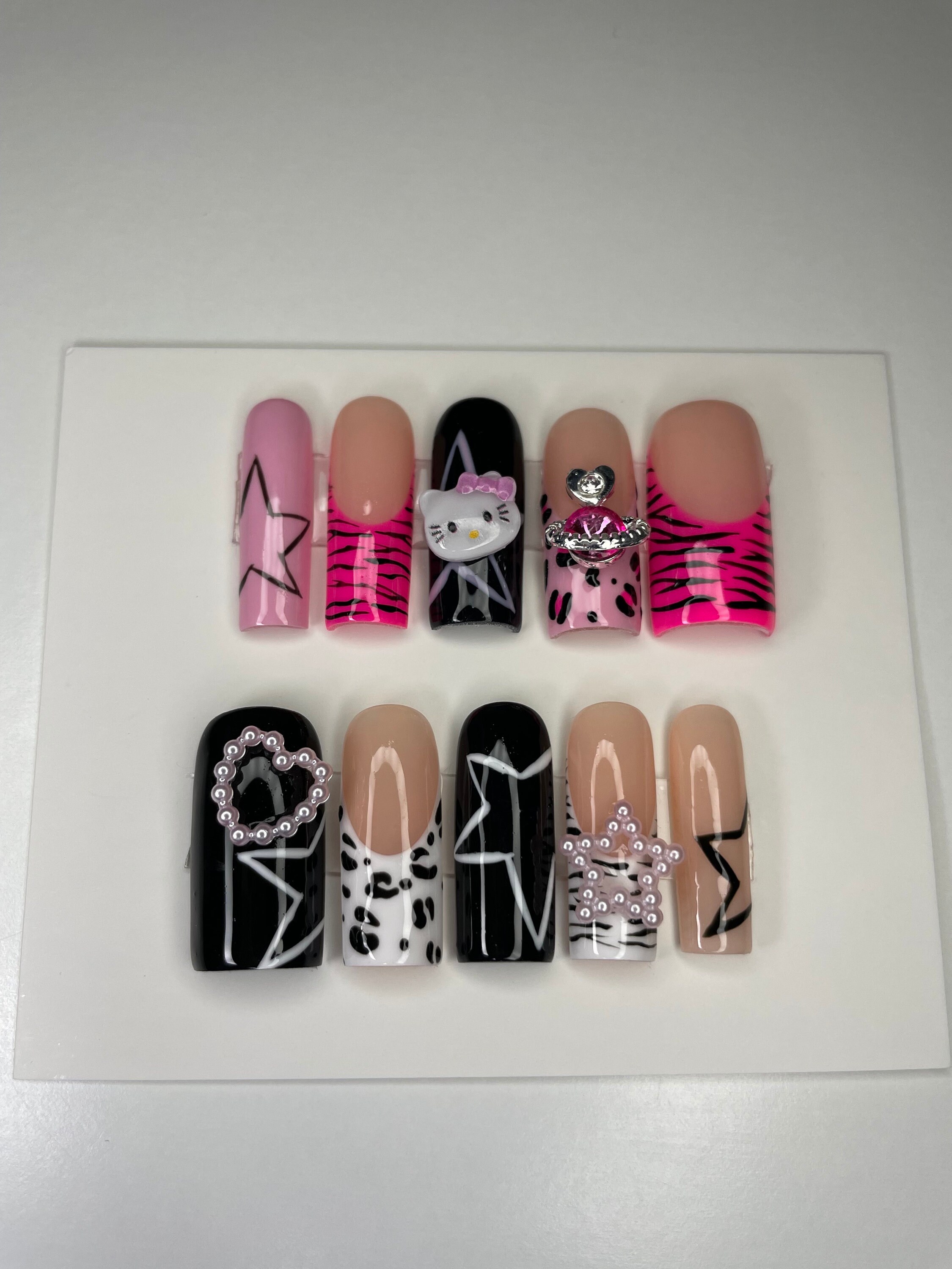 Y2K Hello Kitty Press on Nails Short Press on Nails Medium - Etsy