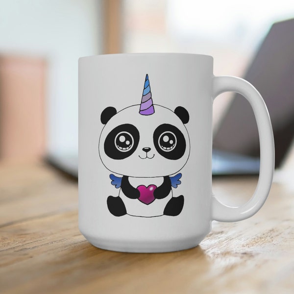 Pandicorn Ceramic Mug - Colorful Mug - Unicorn Mug - Panda Mug - Customized Mug PandiCorn