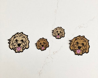 Mini Golden Doodle Stickers- Adorable Kawaii Dog Mom, Dog Dad, Puppy, Dood, cute- Waterproof Vinyl Sticker Decal for Waterbottle and laptop