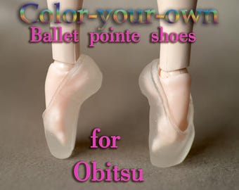 Transparent Doll Ballet Pointe Shoes for Obitsu 22 & 24