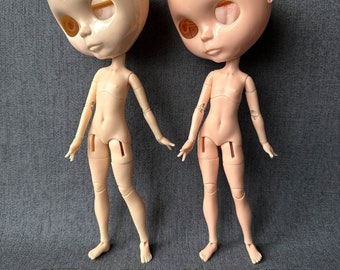 BJD 22 body WHITE or NATURAL skin tones for Blythe dolls. Articulated body for Customizing Blythe dolls