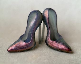 Metallic Color Pumps Shoes for Obitsu 22 Blythe BJD feet Custom Doll — High Heels + DeRute Feet22