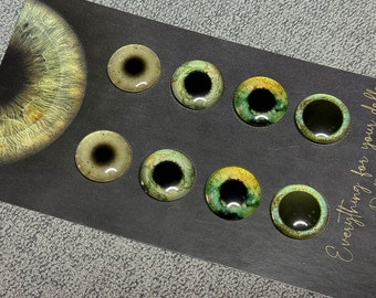 Nr.13 Handmade Blythe Doll Eye Chips Set – Realistic 14mm Glass Eyes