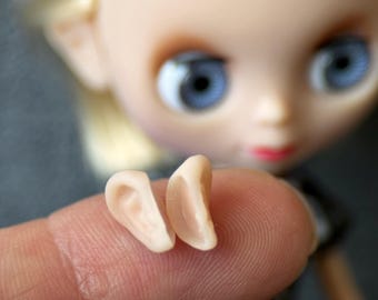 Adapted Ears for Petite Blythe dolls Model A01. Natural