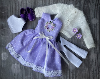 Tenue pour poupée Blythe, chandail de vêtements Blythe personnalisé pour Blythe et poupées de taille similaire Set VIOLET