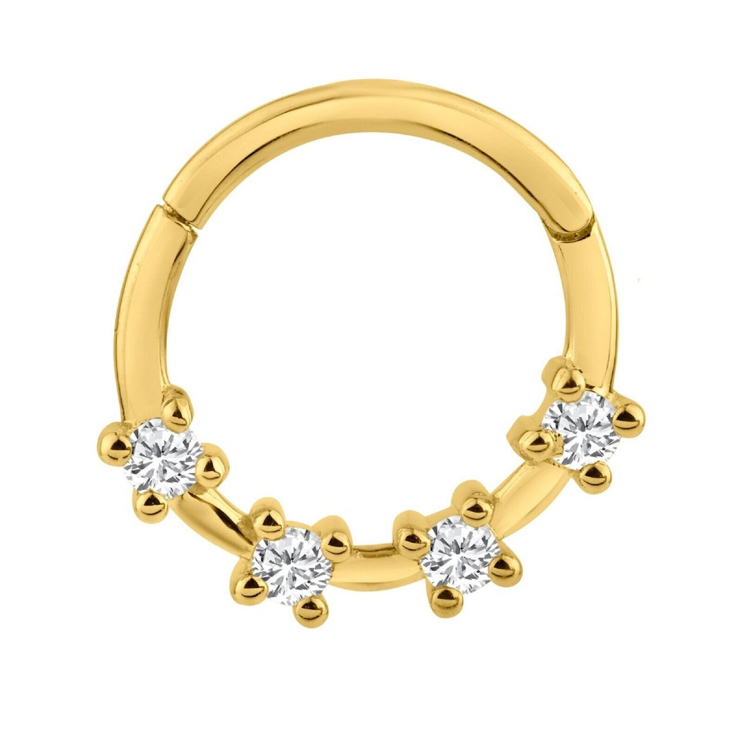 Diamond Clicker Daith Piercing, Diamond Daith Earring, Septum Clicker