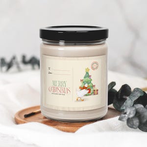 Cartolina di Buon Natale 2 - Candela di Natale - Candele invernali e per le feste - Decorazioni natalizie - Candela di soia profumata, 9oz