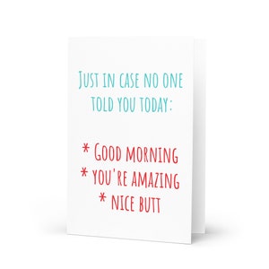 Je hebt echt een mooie kont. Minimalistische alternatieve wenskaart, You Are Amazing Nice Butt-kaarten, metallic folieaccent, grappig citaatkaart