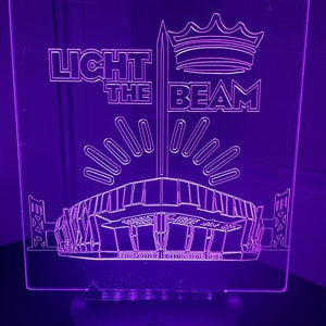 Light the Beam Sacramento Kings Acrylic Sign with LED Base, Version 3