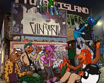 Lámina artística Turbo Island Forever / Ilustración Bristol Rave (Impresión digital)