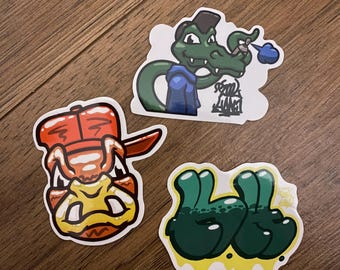 Paquete de pegatinas de arte graffiti / 3 pegatinas de vinilo brillante