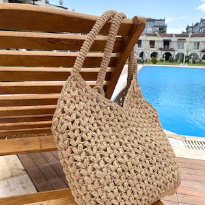 Sac à bandoulière en corde de papier pistache