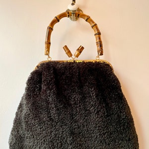 Teddy Hand Bag With Bamboo Handle