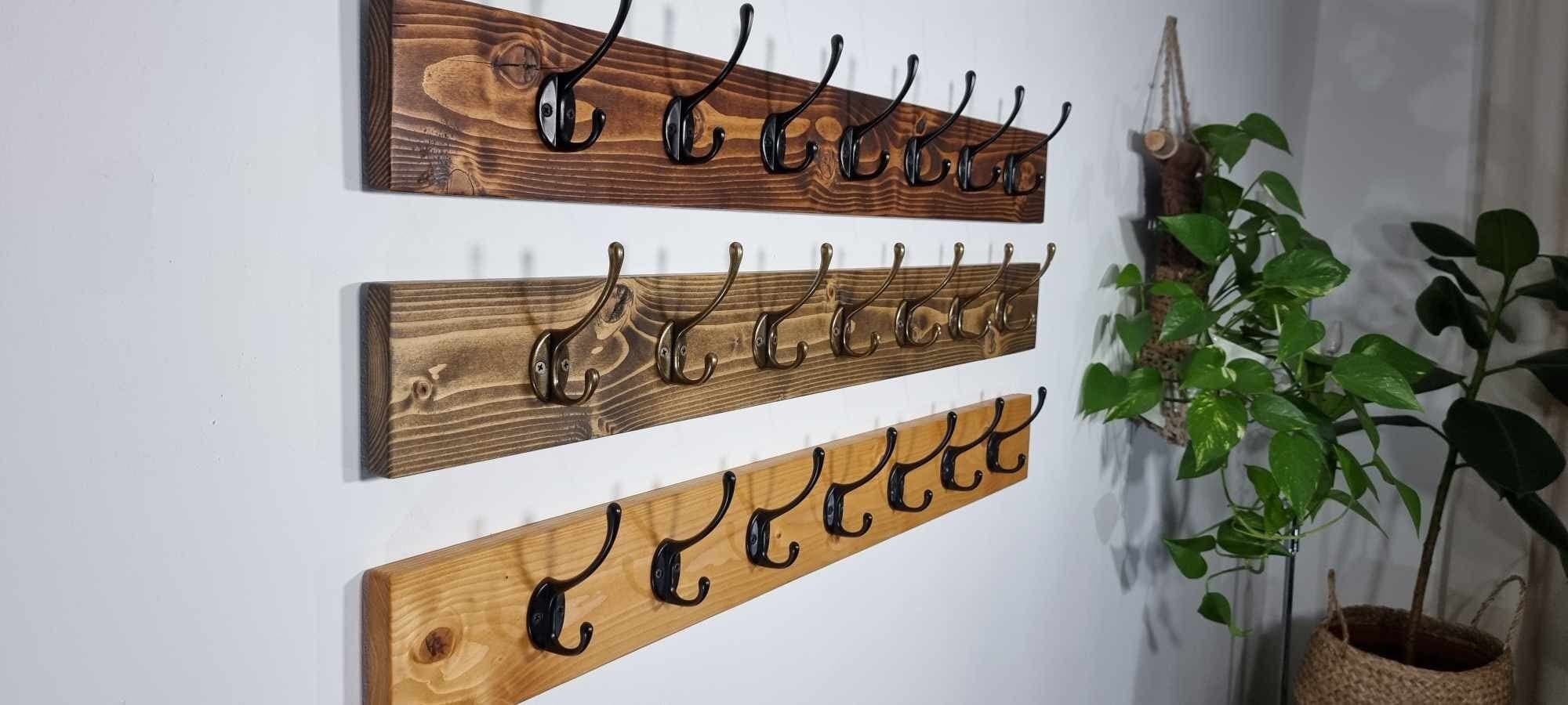 Rustic Coat Rack Wooden Vintage Look Door or Wall Mounted Black Double Coat Hooks 12 Different Finish colors Hanger. Etsy UK