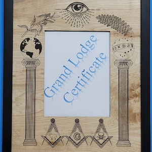 Lodge or Chapter Certificate Frame