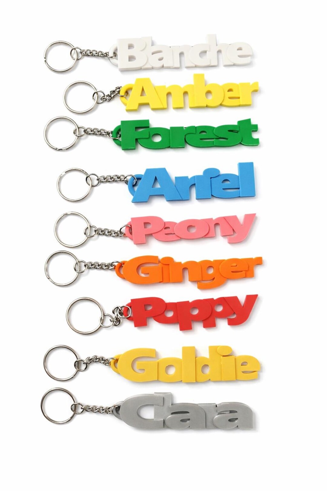 Personalized Name Keychain – Custom Color Keyring - Etsy