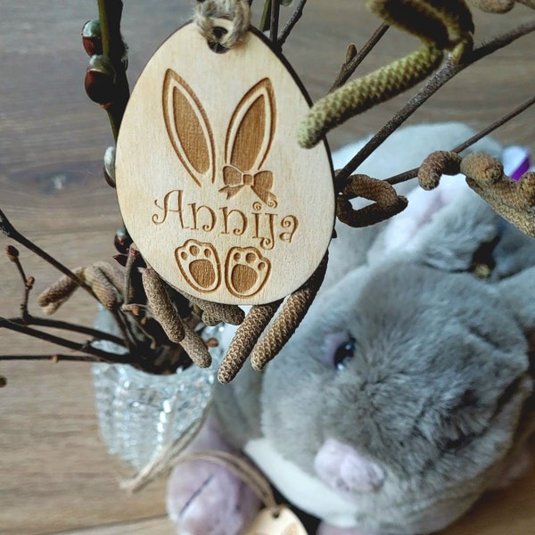 Personalized RABBIT Tags Easter Basket Tag Personalized Easter Name Tags Labels Gift Tags Custom Tree Name Easter Eggs Easter Bunny Decor