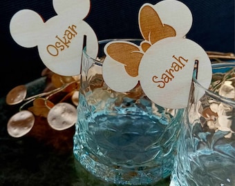 Micky Maus Holz Wein Charms, Benutzerdefinierte Hochzeitsdeko