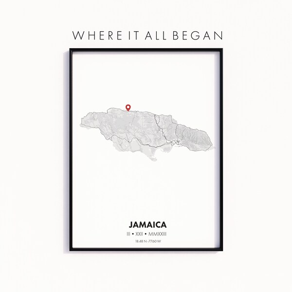 CLASSIC I Custom Map Print, for Anniversary Gift or Any Special Day; a Good Option for both Business and Private Intentions