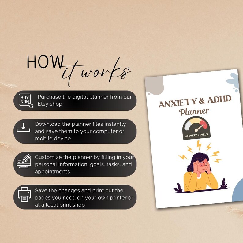 ADHD Planner Printable | Anxiety Planner PDF | Mental Health Planner ...