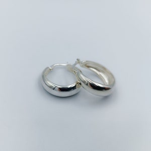 Silver bold medium hoops