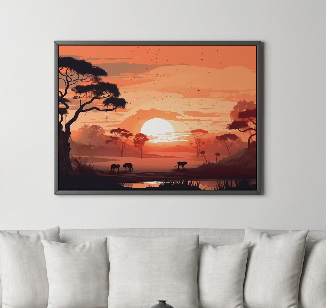 Savanna Sunset African Landscape Digital Download Africa Wall Art ...