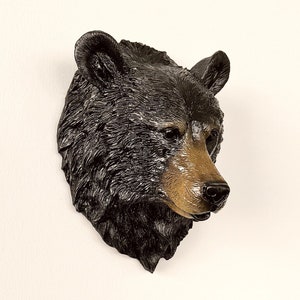 Decorazione da parete con testa di orso bruno - Decorazione da parete rustica