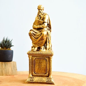Gold Plato Statue, Sculpture of Plato The Philosopher