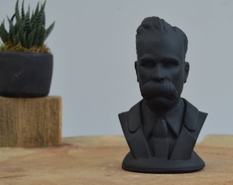 Handgemachte Friedrich Nietzsche Statue: Marmorstaub Philosoph Skulptur