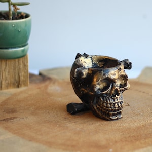 Skull Statue Ashtray - Skeleton Skull Decor - Home Decor Statue - Skeleton Head Ashtray - Skull Sculpture - Human Skull - Art Decor