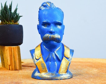 Handgefertigt Friedrich Nietzsche Marmor Staub Statue: Philosoph Art Decor