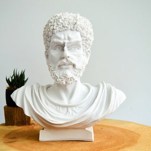 13 Zoll große Marcus Aurelius Büste Statue, stoische römische Kaiser Büste Skulptur