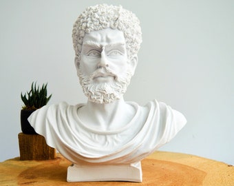 Estatua grande de busto de Marco Aurelio de 13 pulgadas, escultura de busto de emperador romano estoico
